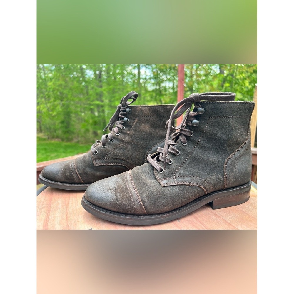 Thursday Captain Boots-Dark Olive Suede Women's size 8 - Picture 4 of 13